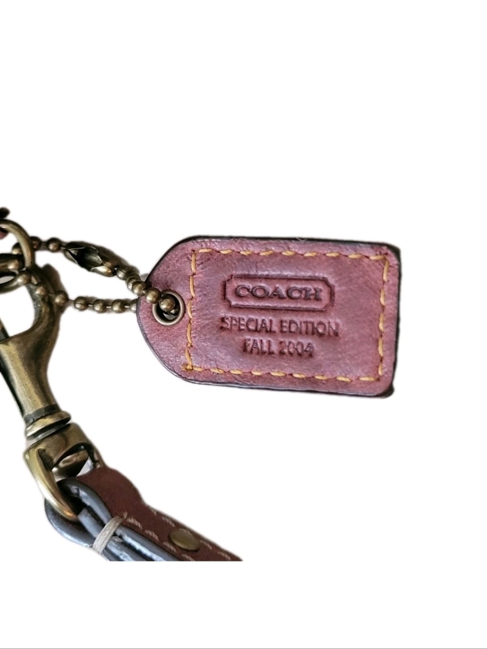 Coach Burgundy/Red Leather & Signature Canvas Buckle Special Edition Wristlet - Picture 9 of 10